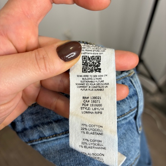 FRAME Le Sylvie High Waist Straight Leg Jeans In Lomina Rips - Picture 9 of 11